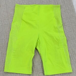 Athleta Neon Green High-Waisted Bike Shorts